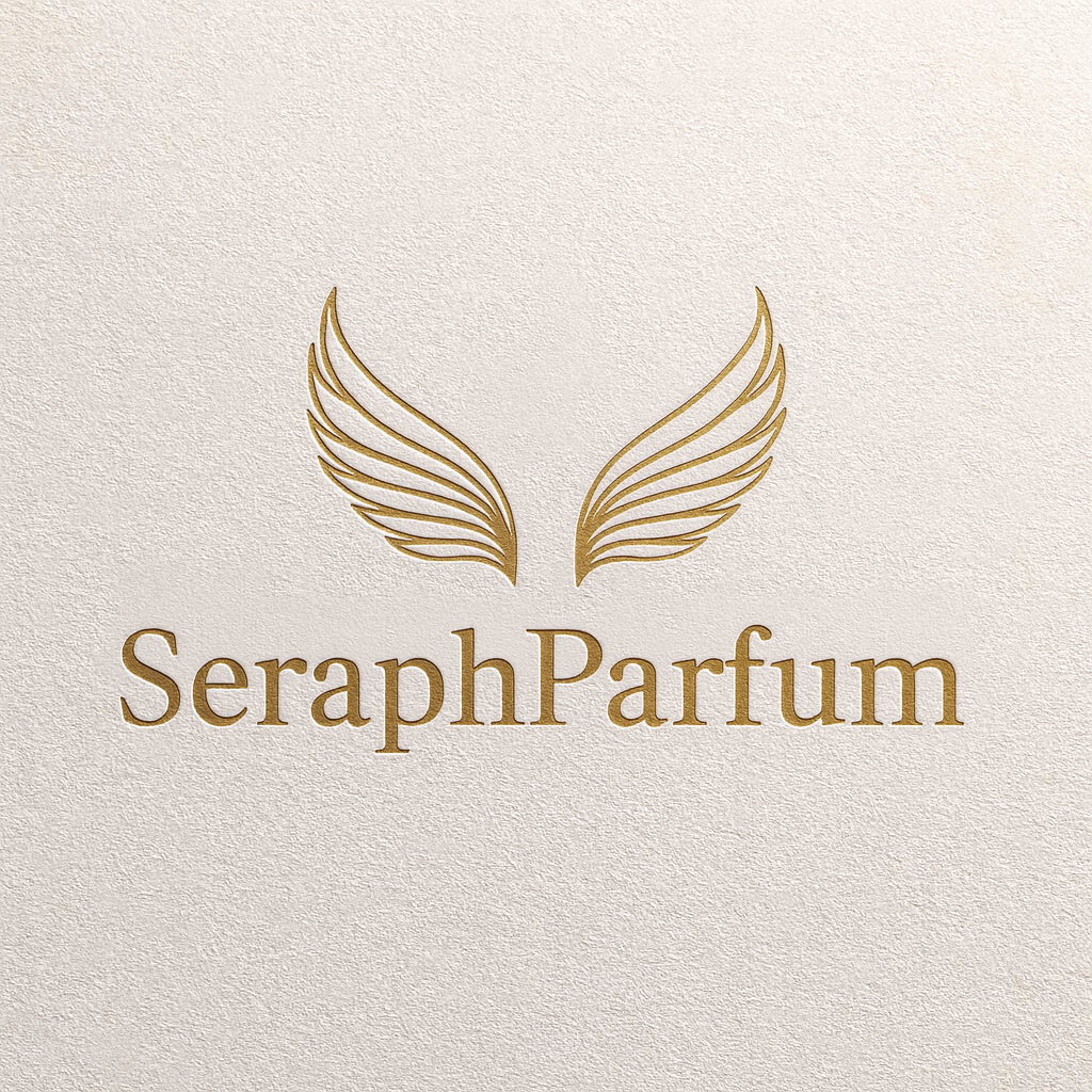 SeraphParfum Logo – Exklusive Luxusmarke für Nischenparfüms mit goldenen Seraphim-Flügeln